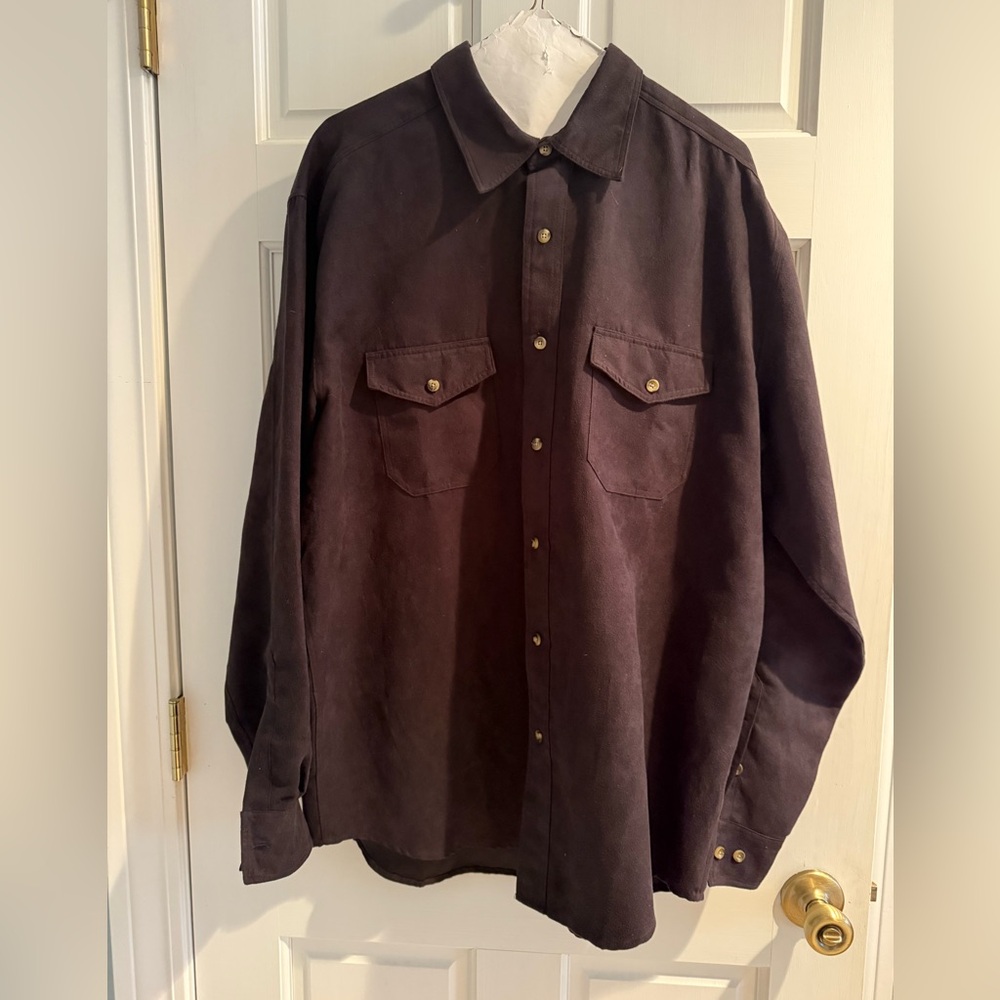 Men’s Black Suede-Like Shirt Size Large